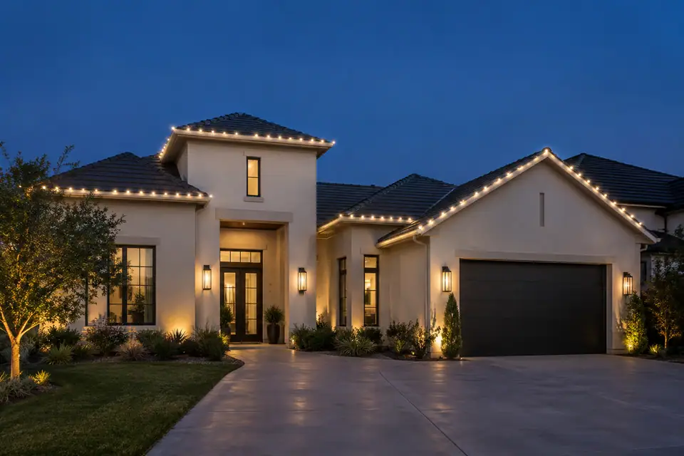 Residential holiday lighting inspiration for a Texas home